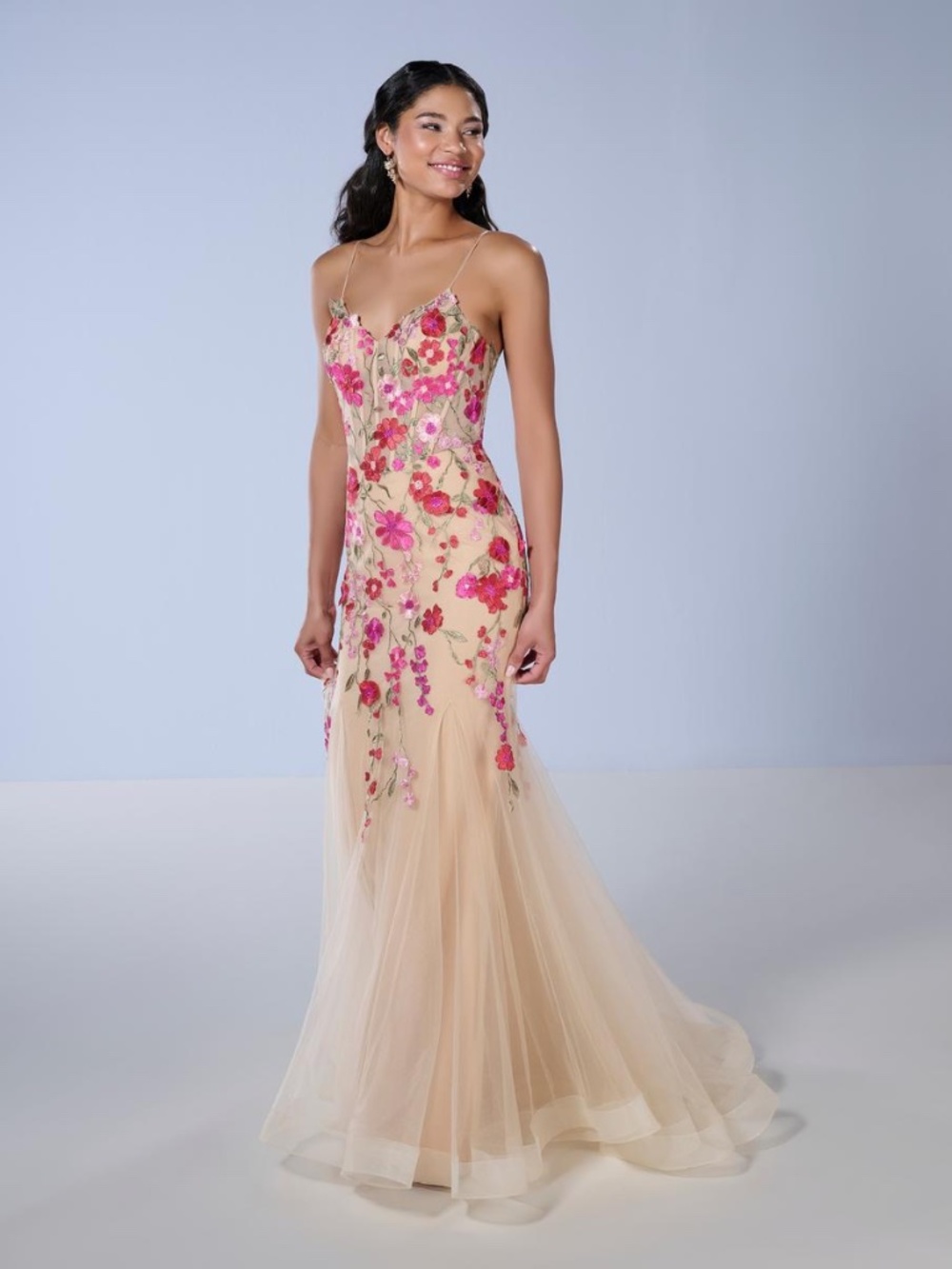 Tiffany Nude/Multi Prom Gown Size 6